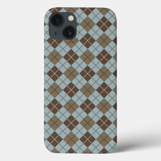 Argyle Pattern in Blue and Taupe Case-Mate iPhone Case (Achterkant)