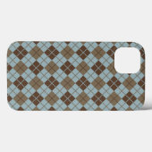 Argyle Pattern in Blue and Taupe Case-Mate iPhone Case (Achterkant (horizontaal))