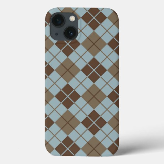 Argyle Pattern in Blue and Taupe Case-Mate iPhone Case (Achterkant)
