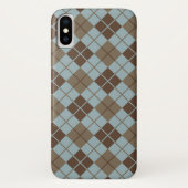 Argyle Pattern in Blue and Taupe Case-Mate iPhone Case (Achterkant)