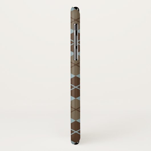 Argyle Pattern in Blue and Taupe Case-Mate iPhone Case (Achterkant/links)