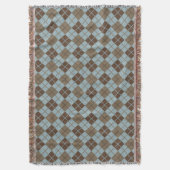 Argyle Pattern in Blue and Taupe Deken (Voorkant Verticaal)