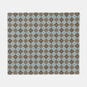 Argyle Pattern in Blue and Taupe Fleece Deken (Voorkant (Horizontaal))