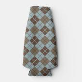 Argyle Pattern in Blue and Taupe Flesjeskoeler (Voorkant)