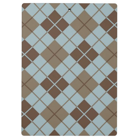 Argyle Pattern in Blue and Taupe Klembord (Achterkant)