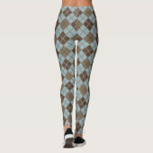 Argyle Pattern in Blue and Taupe Leggings (Achterkant)