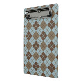 Argyle Pattern in Blue and Taupe Mini Klembord (Angled2)