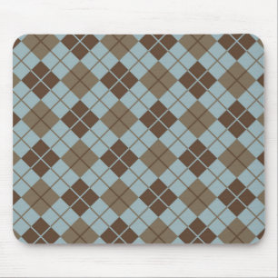 Argyle Pattern in Blue and Taupe Muismat