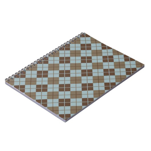 Argyle Pattern in Blue and Taupe Notitieboek (Linkerzijde)