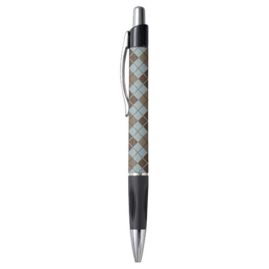 Argyle Pattern in Blue and Taupe Pen (Top (Verticaal))