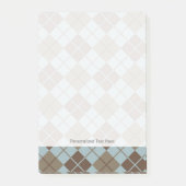 Argyle Pattern in Blue and Taupe Post-it® Notes (Voorkant)