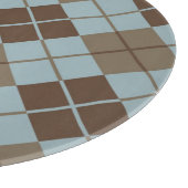 Argyle Pattern in Blue and Taupe Snijplank (Hoek)