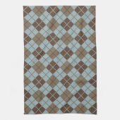 Argyle Pattern in Blue and Taupe Theedoek (Verticaal)