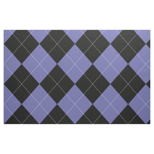 Argyle Pattern Periwinkle Blue Paars Black White Stof (Yard (91,4 cm))