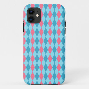 Argyle Pink Blue iPhone 11 Hoesje