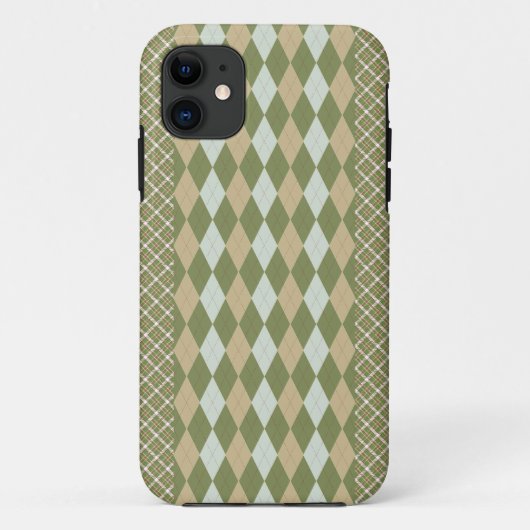 Argyle Plaid Olive Case-Mate iPhone Case (Achterkant)