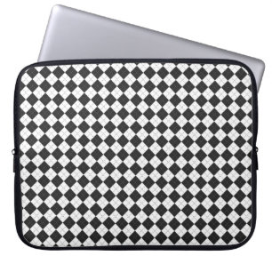 Argyle plaid. Schots patroon in wit en zwart Laptop Sleeve