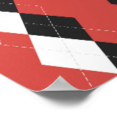 Argyle plaid. Schots patroon in wit, zwart en zwar Poster (Hoek)