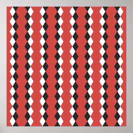 Argyle plaid. Schots patroon in wit, zwart en zwar Poster (Voorkant)