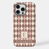 Argyle Rose Pâle Jaune Marron Personnalisable (Verso)