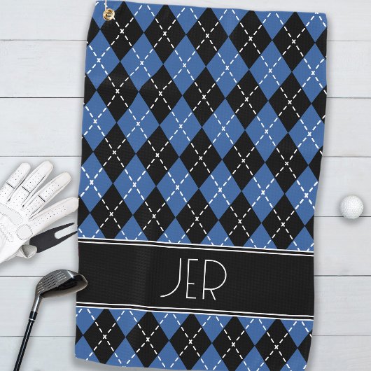 Argyle Schotlandse ruit Custom monogram Beginlette Golfhanddoek