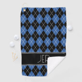 Argyle Schotlandse ruit Custom monogram Beginlette Golfhanddoek (Insitu)