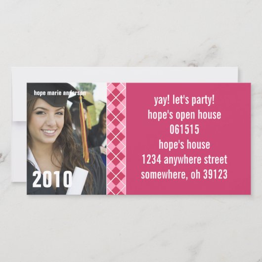 Argyle Senior Afbeeldingen 2010 Afstuderen Uitnodi (Voorkant)