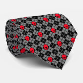 Argyle Skulls Black Red Stropdas (Opgerold)