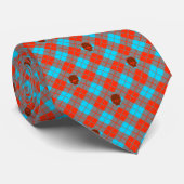 Argyle Skulls Red en Blue Stropdas (Opgerold)