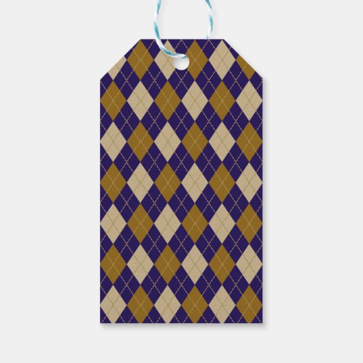 Argyle Sneeuw Gezellig Winter Bruiloft Douche Cadeaulabel (Achterkant)