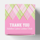 Argyle stijl roze dames dank u golf geschenkdoos bedankdoosjes (Bovenkant)