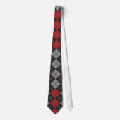 Argyle stropdas in zwart, rood en grijs (Voorkant)