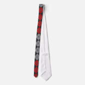 Argyle stropdas in zwart, rood en grijs (Achterkant)