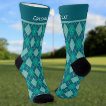 Argyle Turquoise Ruitpatroon - voeg naam of tekst