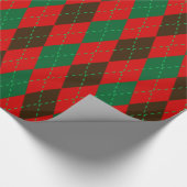 Argyle XL Red Forest Emerald Green Cadeaupapier (Hoek)