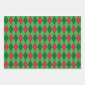 Argylepatroon rood en groen inpakpapier vel (Voorkant 2)