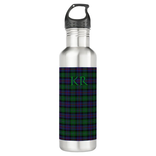 Argyll District Tartan met monogram/initialen Waterfles (Voorkant)