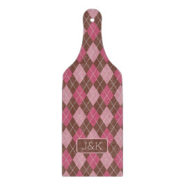 Argyll Golf Pattern Pink & Brown Custom zijns & He Snijplank