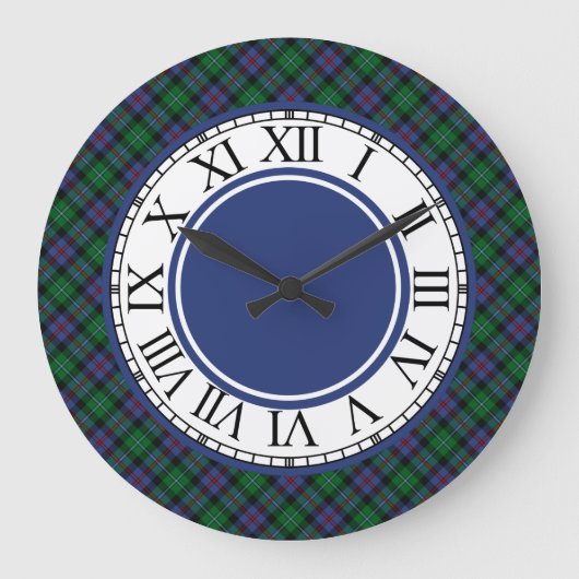Argyll Scotland Tartan Border Grote Klok (Voorkant)