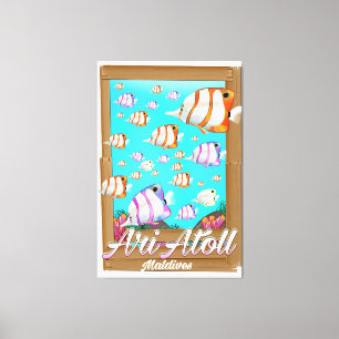 Ari Atoll Malediven reisposter Canvas Afdruk
