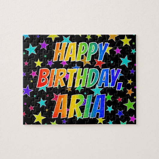 "ARIA" First Name, Fun "HAPPY BIRTHDAY" Legpuzzel (Horizontaal)