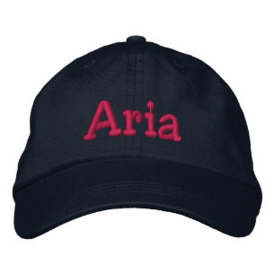 Aria geborduurd Baseball Pet Navy Hot Pink
