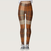 Aria Grace Autumn Hearth Cozy Plaid Pattern Fire Leggings (Voorkant)