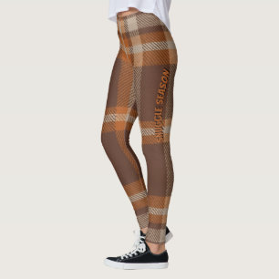 Aria Grace Autumn Hearth Gezellige geruite patroon Leggings