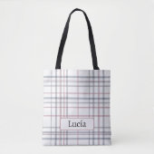 Aria Grace Frost & Sky Nordic Plaid Pattern Name Draagtas (Voorkant)
