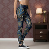 Aria Grace Kobalt Lotus Paisley Sierontwerp Leggings