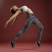 Aria Grace Majestic Indigo Paisley Boho Leggings