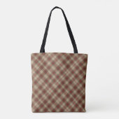 Aria Grace Olive & Wheat Rustieke Plaid Patroonnaa Draagtas (Achterkant)
