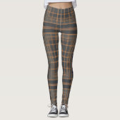 Aria Grace Urban Koperen Grid Streeppatroon RUN DM Leggings (Voorkant)
