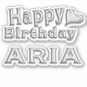 Aria Happy Birthday silver Aufkleber Sticker (Voorkant)